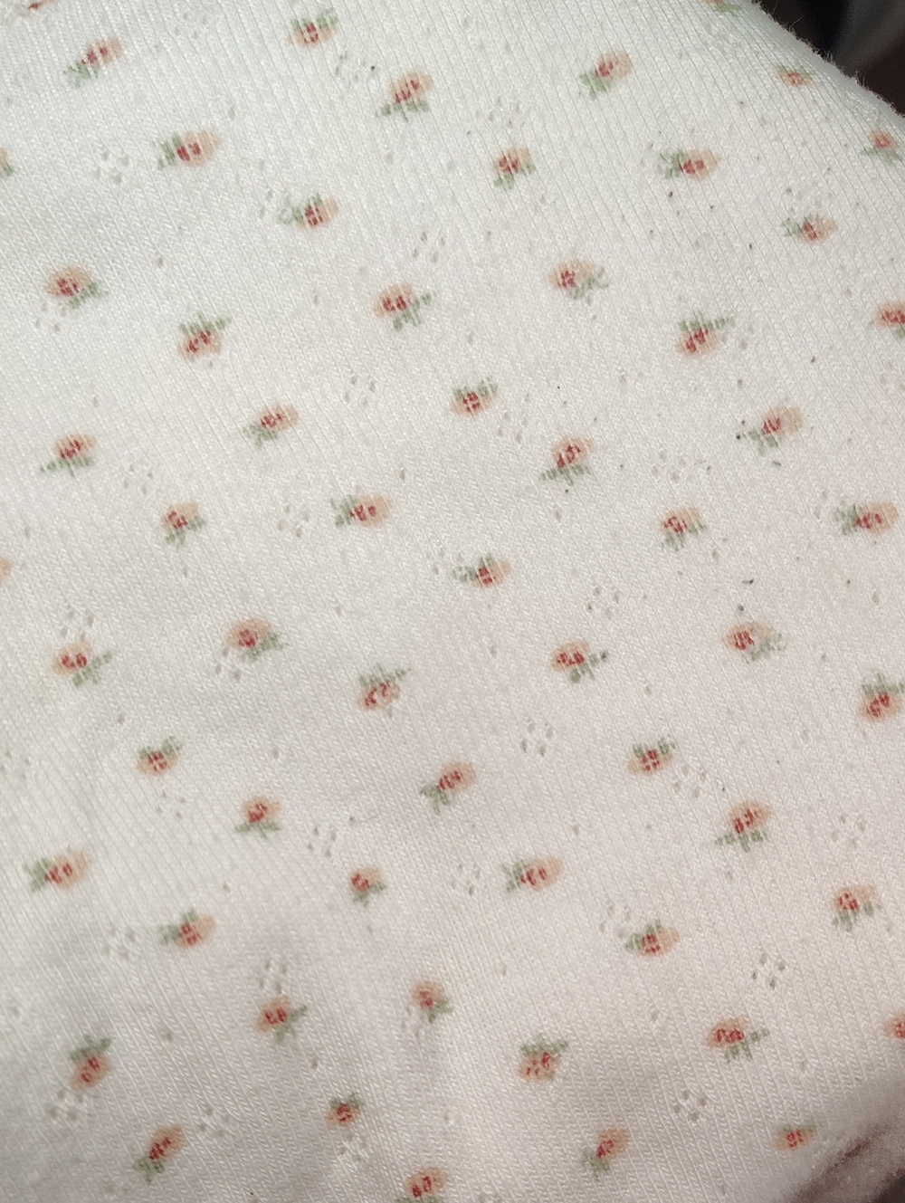 100% Cotton White Night Gown With Tiny Pink Floral Print - Picture 9 of 9